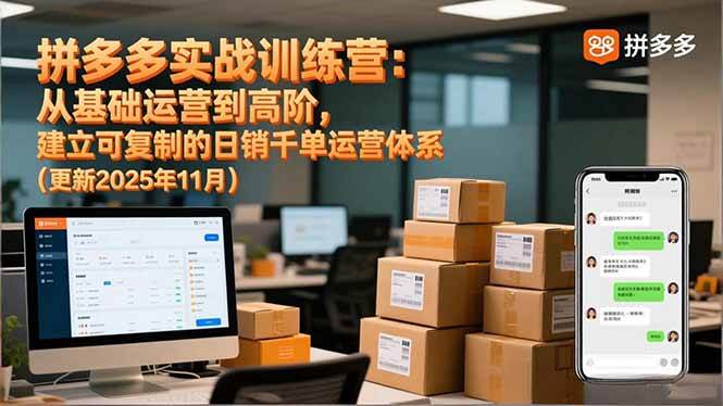 （16700期）拼多多实战训练营：从基础运营到高阶，建立可复制的日销千单运营体系（更新11月）-皓哥创业笔记