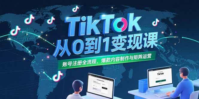 （15346期）TikTok从0到1变现课，账号注册全流程，爆款内容制作与矩阵运营-皓哥创业笔记
