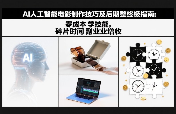 AI人工智能电影制作技巧及后期完整终极指南：零成本学技能，碎片时间副业增收-皓哥创业笔记