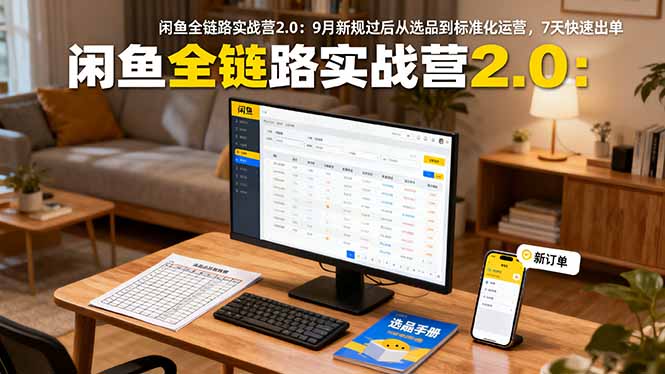 闲鱼全链路实战营2.0:9月新规过后从选品到标准化运营,7天快速出单-皓哥创业笔记
