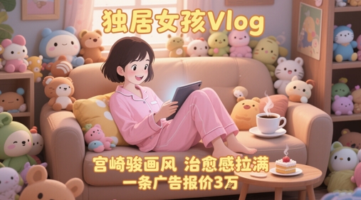 单个账号涨粉71W！用AI制作独居女孩Vlog，宫崎骏画风，治愈感拉满，一条广告报价3W-皓哥创业笔记