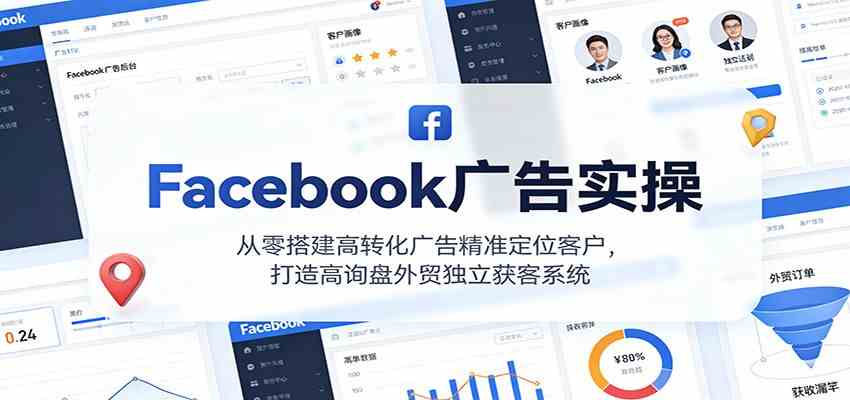 Facebook广告实操，从零搭建高转化广告精准定位客户，打造高询盘外贸独立获客系统-皓哥创业笔记