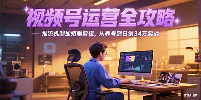 （15217期）2025视频号运营全攻略，推流机制加短剧剪辑，从养号到日销34万实战-皓哥创业笔记