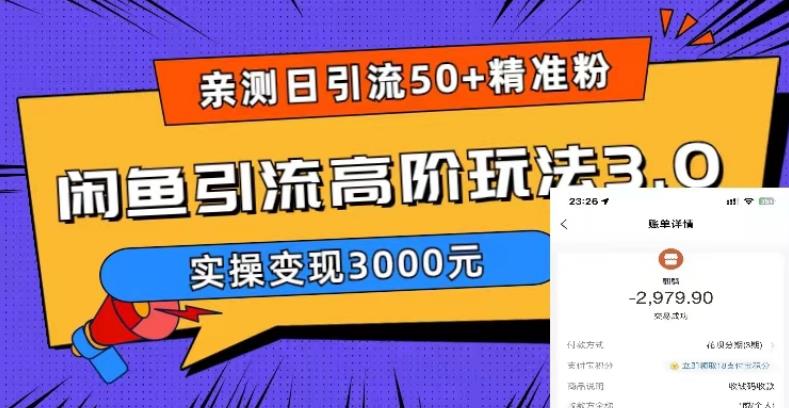 （5739期）实测日引50+精准粉，闲鱼引流高阶玩法3.0，实操变现3000元-皓哥创业笔记