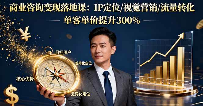 （16249期）商业咨询变现落地课：IP定位/视觉营销/流量转化，单客单价提升300%-皓哥创业笔记