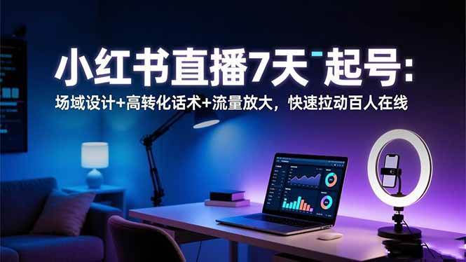 (16537期)小红书直播7天起号:场域设计+高转化话术+流量放大,快速拉动百人在线-皓哥创业笔记