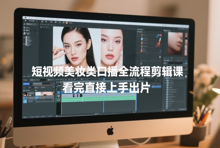 短视频美妆类口播全流程剪辑课,看完直接上手出片-皓哥创业笔记