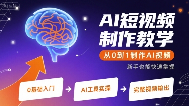 AI短视频制作教学，从0到1制作AI视频-皓哥创业笔记