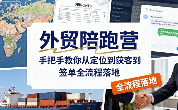 外贸陪跑营,手把手教你从定位到获客到签单全流程落地-皓哥创业笔记