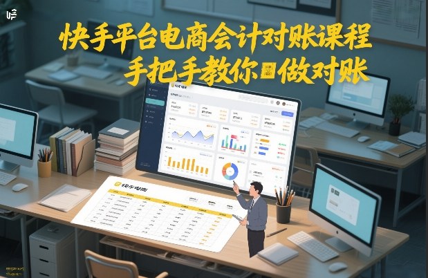 快手平台电商会计对账课程，手把手教你做对账-皓哥创业笔记