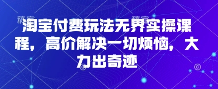 淘宝付费玩法无界实操课程，高价解决一切烦恼，大力出奇迹-皓哥创业笔记