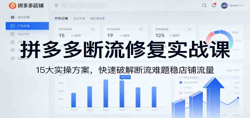 拼多多断流修复实战课：15大实操方案，快速破解断流难题稳店铺流量-皓哥创业笔记