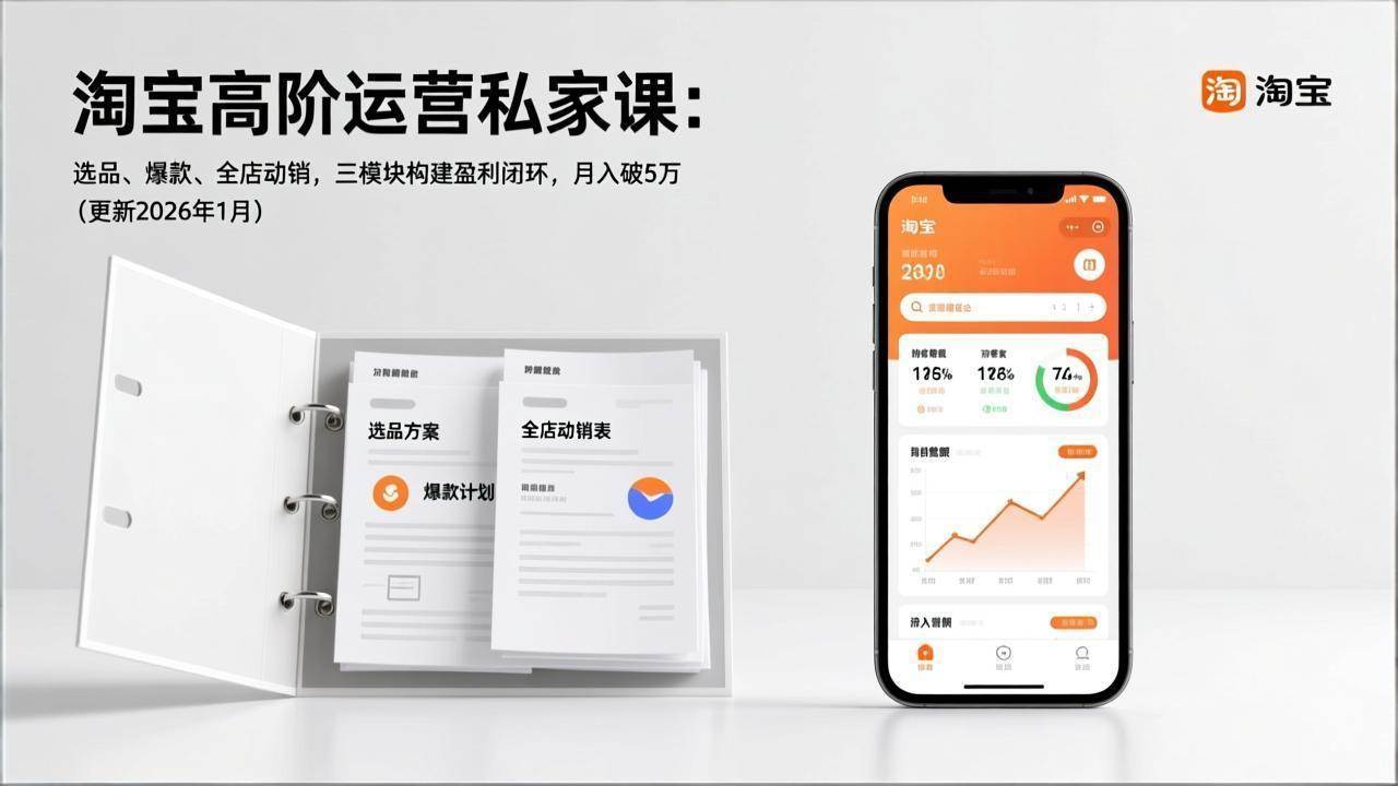 （17280期）淘宝高阶运营私家课：选品、爆款、全店动销，三模块构建盈利闭环，月入破5万（更新26年1月）-皓哥创业笔记