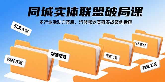 （15833期）同城实体联盟破局课，多行业活动方案库，汽修餐饮美容实战案例拆解-皓哥创业笔记
