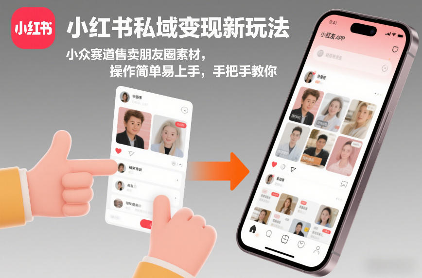 小红书私域变现新玩法，小众赛道售卖朋友圈素材，操作简单易上手，手把手教你-皓哥创业笔记