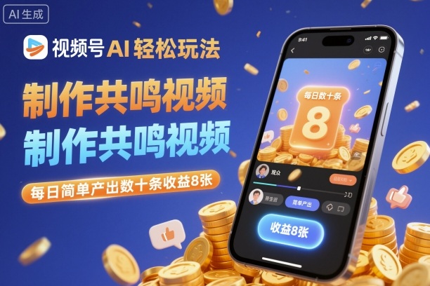 视频号AI轻松玩法，制作共鸣视频，每日简单产出数十条收益8张-皓哥创业笔记