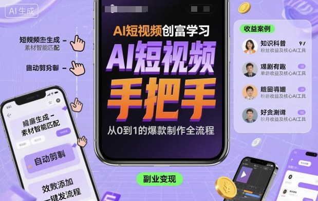 AI短视频创富学习,手把手教会你制作AI短视频-皓哥创业笔记