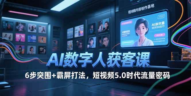 （15247期）AI数字人获客课，6步突围+霸屏打法，短视频5.0时代流量密码-皓哥创业笔记