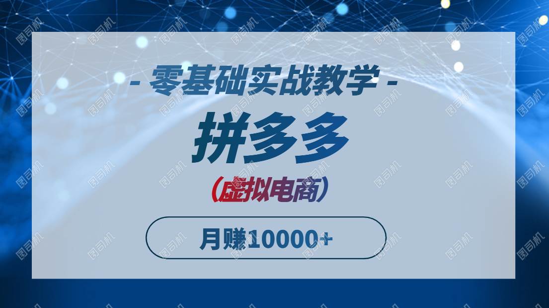 （14880期）拼多多虚拟电商，零基础实战教学，快速打爆商品，新手也能月入10000+-皓哥创业笔记