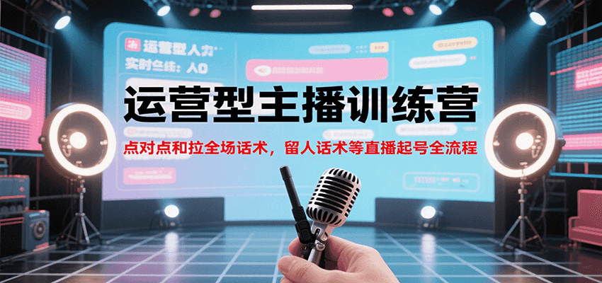运营型主播训练营，点对点和拉全场话术，留人话术等直播起号全流程（更新7月）-皓哥创业笔记