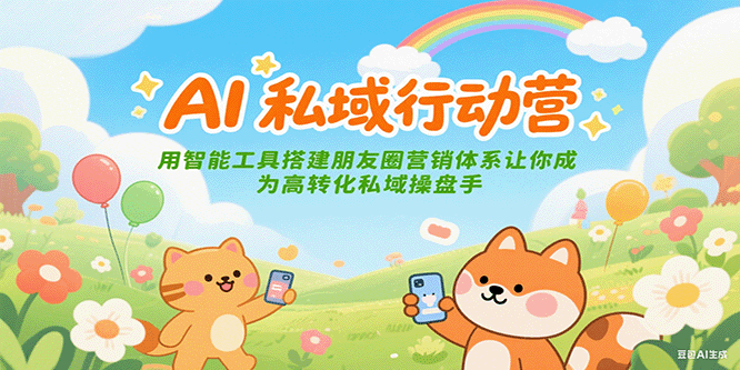 AI私域行动营：用智能工具搭建朋友圈营销体系让你成为高转化私域操盘手-皓哥创业笔记
