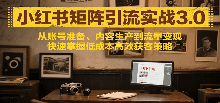 小红书矩阵引流3.0，从账号准备、内容生产到流量变现，快速掌握低成本高效获客策略-皓哥创业笔记