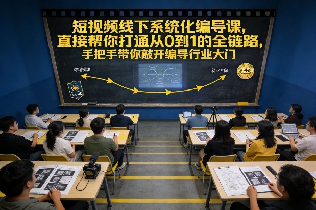 短视频线下系统化编导课，直接帮你打通从0到1的全链路，手把手带你敲开编导行业大门-皓哥创业笔记