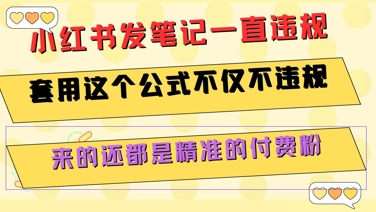 小红书发笔记一直违规,套用这个公式不仅不违规,来的还都是精准的付费粉-皓哥创业笔记