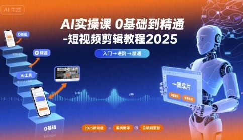 AI实操课0基础到精通-短视频剪辑教程2025-皓哥创业笔记