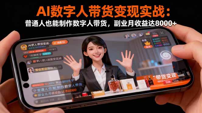 （16377期）AI数字人带货变现实战：普通人也能制作数字人带货，副业月收益达8000+-皓哥创业笔记