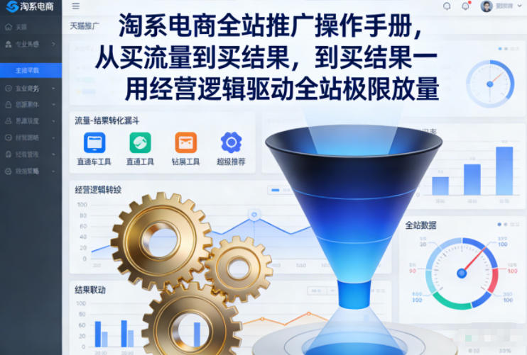 淘系电商全站推广操作手册，从买流量到买结果一用经营逻辑驱动全站极限放量-皓哥创业笔记