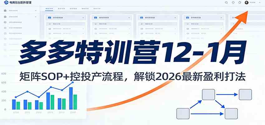 多多特训营12-1月：矩阵SOP+ 控投产流程，解锁2026最新盈利打法-皓哥创业笔记