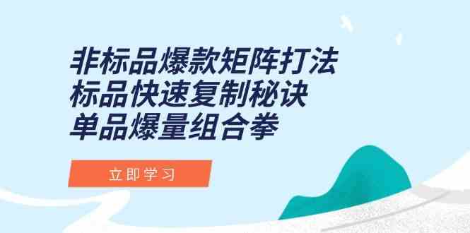 非标品爆款矩阵打法，标品快速复制秘诀，单品爆量组合拳-皓哥创业笔记