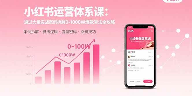 (15792期)小红书运营体系课:通过大量实战案例拆解0-1000W爆款算法全攻略-皓哥创业笔记