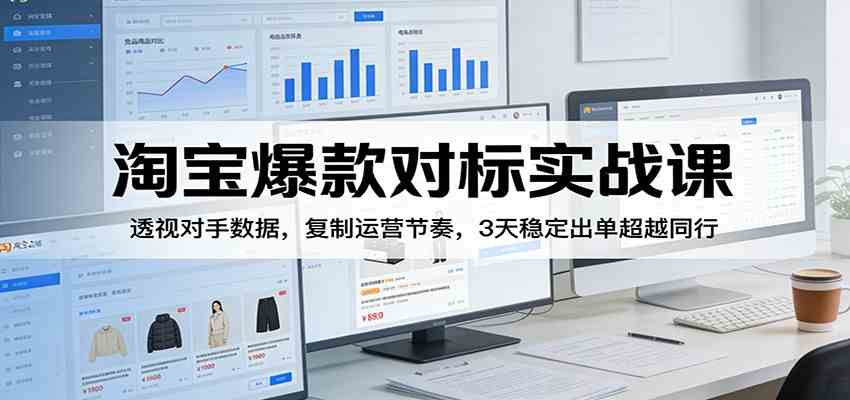 淘宝爆款对标实战课：透视对手数据，复制运营节奏，3天稳定出单超越同行-皓哥创业笔记