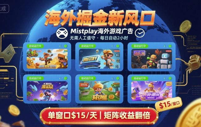 海外掘金新风口，Mistplay海外游戏广告，每日自动运行，单窗口稳入2美刀 ，可矩阵操作【揭秘】-皓哥创业笔记