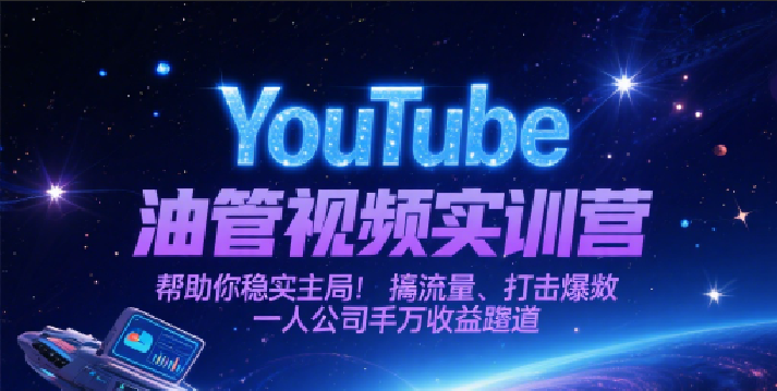 YouTube油管视频实训营，帮助你稳入局、搞流量、打爆款，一人公司千万收益赛道-皓哥创业笔记