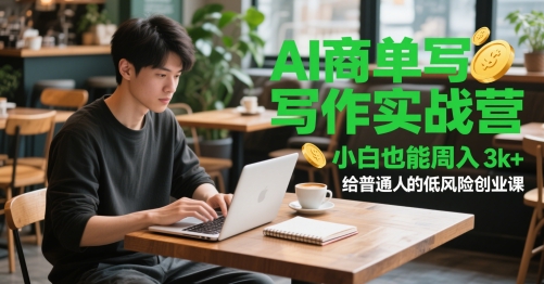AI商单写作实战营，小白也能周入3k+，给普通人的低风险创业课-皓哥创业笔记