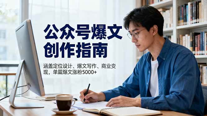 （16380期）公众号爆文创作指南，涵盖定位设计+爆文写作+商业变现，单篇爆文涨粉5000+-皓哥创业笔记