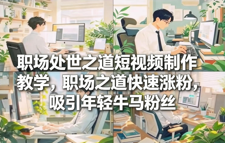 职场处世之道短视频制作教学，职场之道快速涨粉，吸引年轻牛马粉丝-皓哥创业笔记