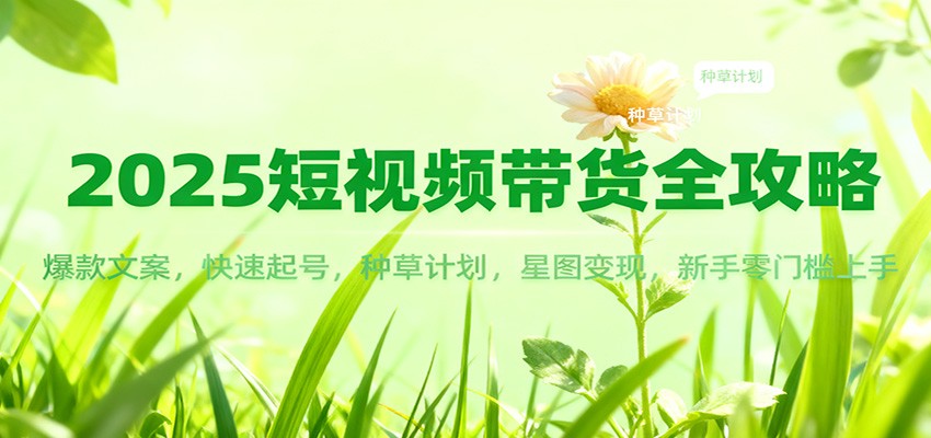 2025短视频带货全攻略:爆款文案,快速起号,种草计划,星图变现,新手零门槛上手-皓哥创业笔记