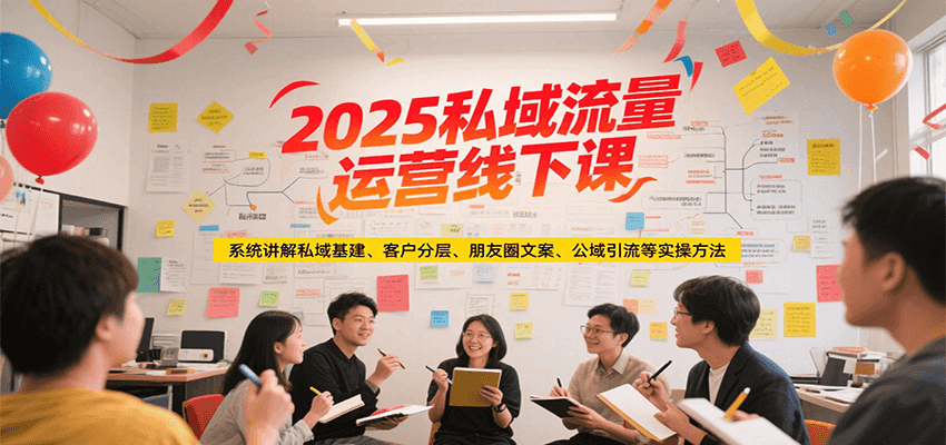 2025私域流量运营线下课，系统讲解私域基建/客户分层/朋友圈文案/公域引流等实操方法-皓哥创业笔记