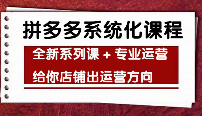 （4259期）车神陪跑，拼多多系统化课程，全新系列课+专业运营给你店铺出运营方向-皓哥创业笔记