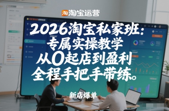 2026淘宝私家班：专属实操教学，从0起店到盈利，全程手把手带练（更新26年3月）-皓哥创业笔记