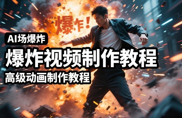 AI场景爆炸视频制作教程，利用人物实拍视频制作出高级的动画特效-皓哥创业笔记
