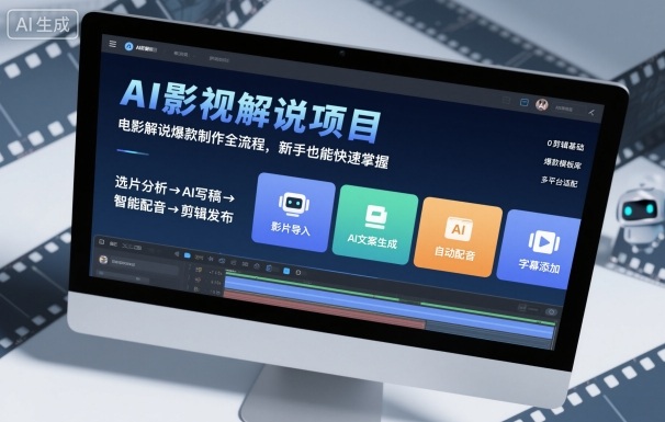 AI影视解说项目，电影解说爆款制作全流程，新手也能快速掌握-皓哥创业笔记
