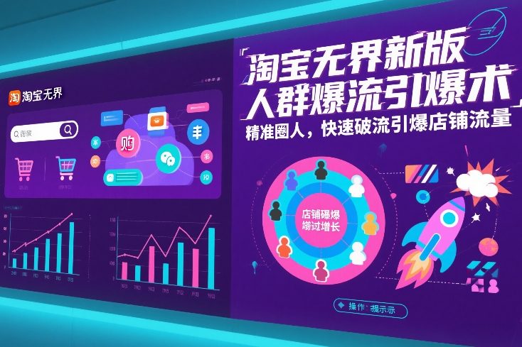 淘宝无界新版人群爆流引爆术，精准圈人，快速破流引爆店铺流量-皓哥创业笔记