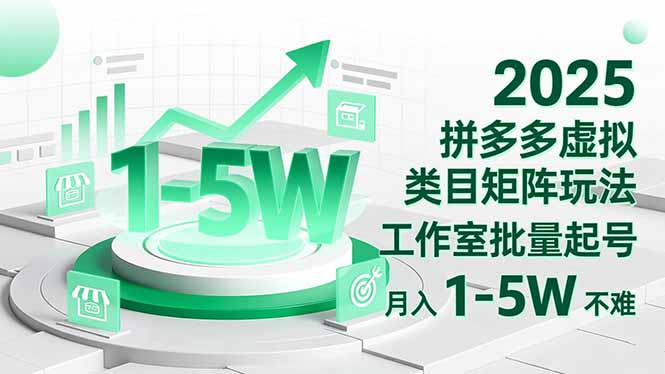 2025 拼多多虚拟类目矩阵玩法,工作室批量起号,月入 1-5W 不难-皓哥创业笔记