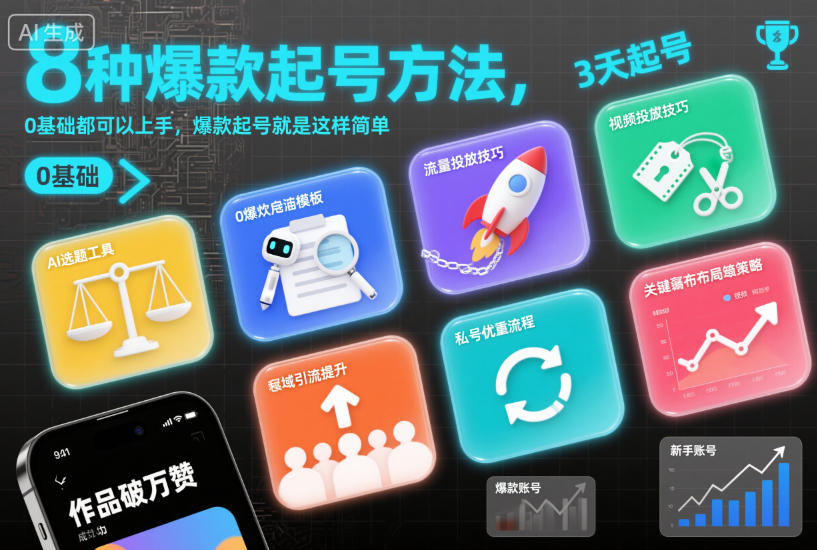 8种爆款起号方法，0基础都可以上手，爆款起号就是这样简单-皓哥创业笔记