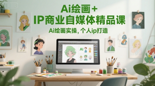 Ai绘画+IP商业自媒体精品课，Ai绘画实操，个人ip打造-皓哥创业笔记